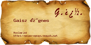 Gaisz Ágnes névjegykártya